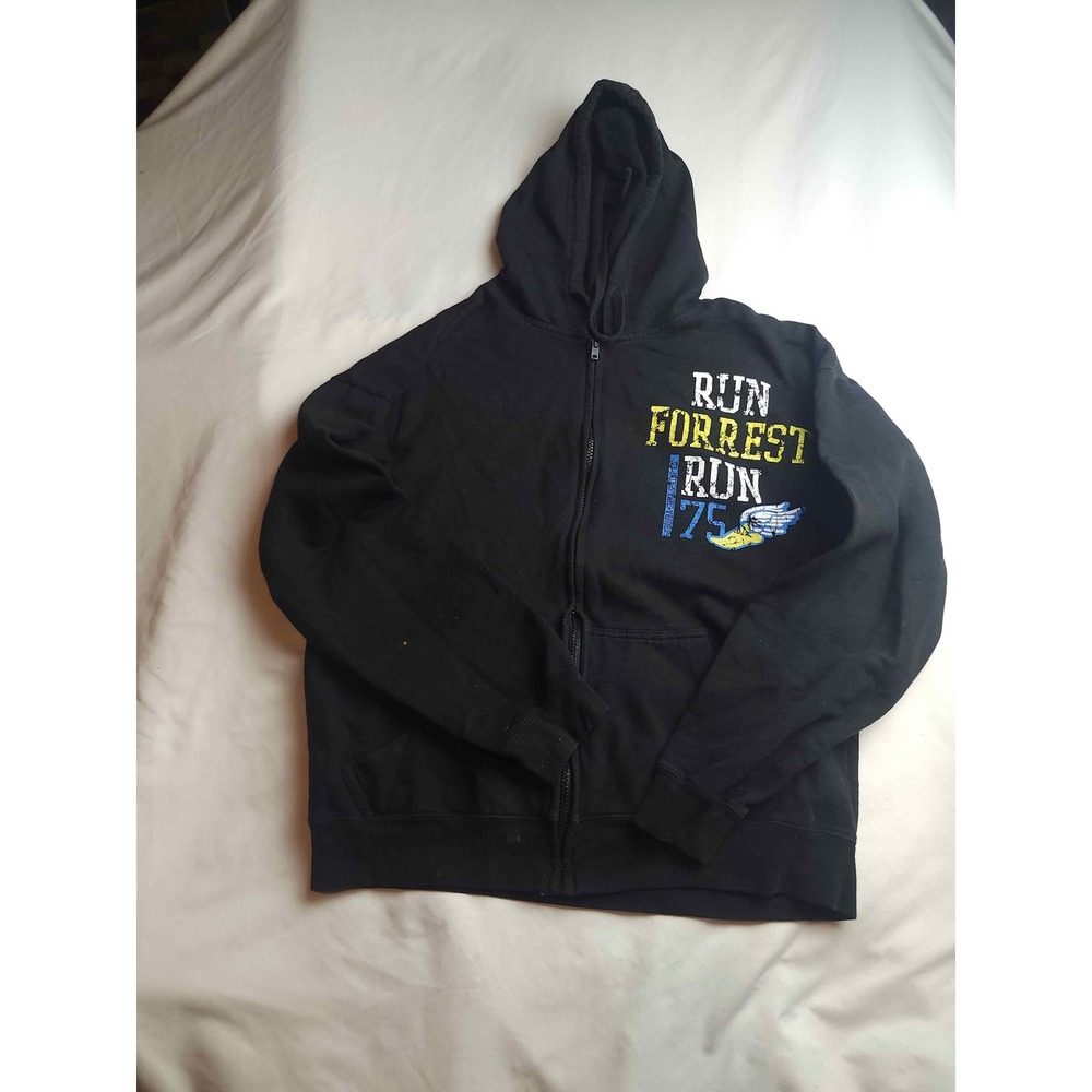 Bubba Gump Shrimp Co Run Forrest Run Zip Up Hoodie Black Mens Large Movie Promo